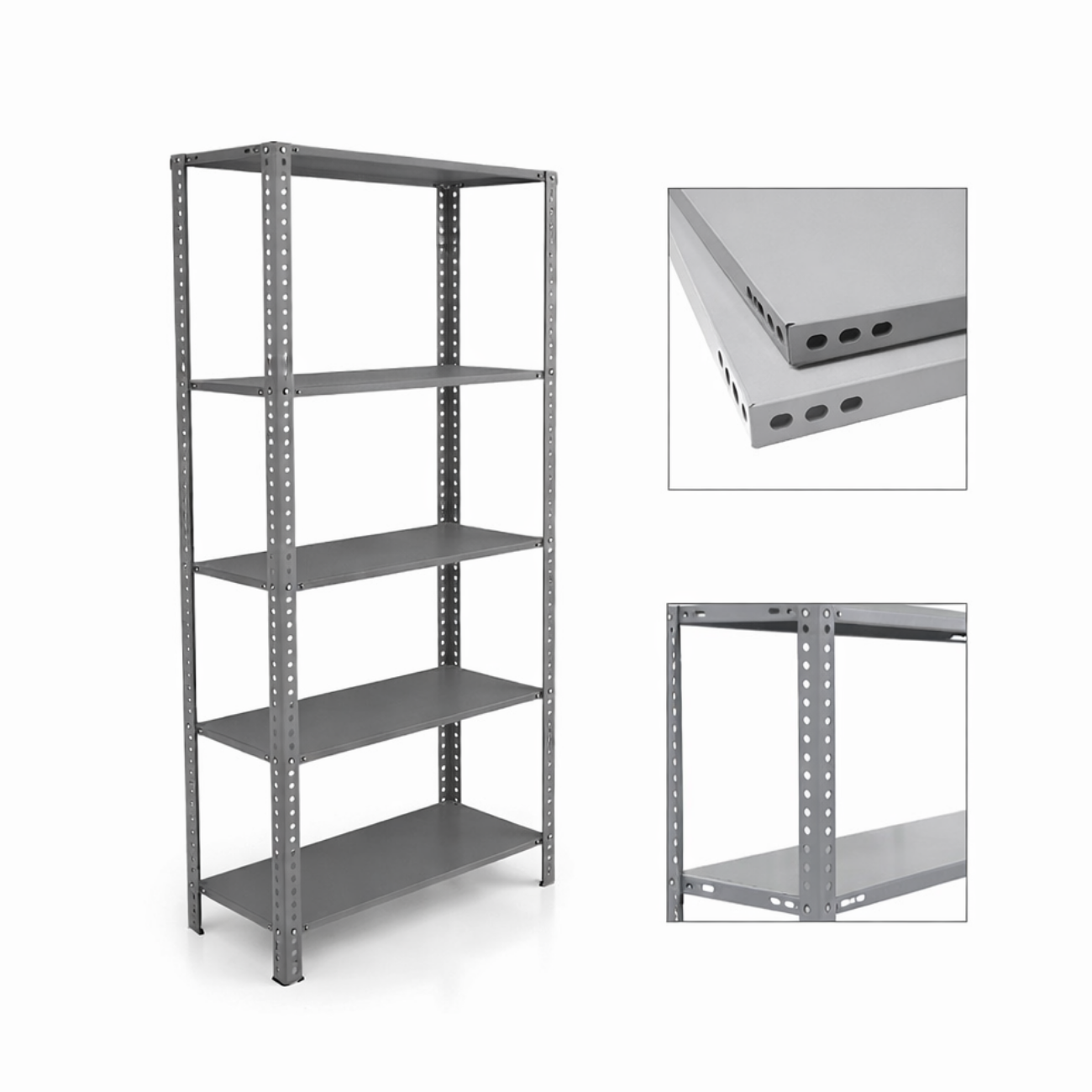 5 Katlı Çelik Raf 200x93x43 cm – 50 Kg Taşıma Kapasiteli